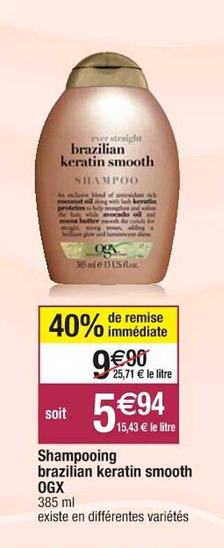 shampooing brazilian keratin smooth ogx