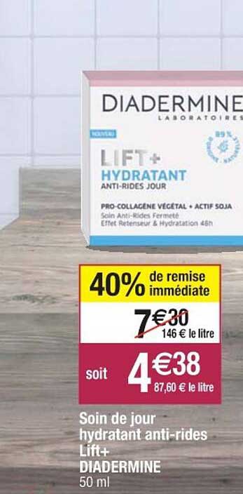 soin du jour hydratant anti-rides lift+ diadermine