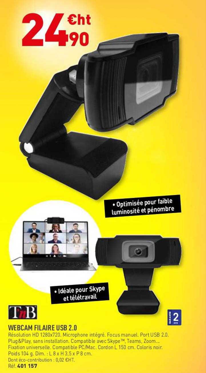 webcam filaire usb 2.0 t'nb