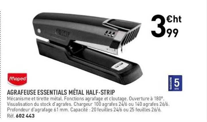 Agrafeuse Essentials Métal Half-strip Maped