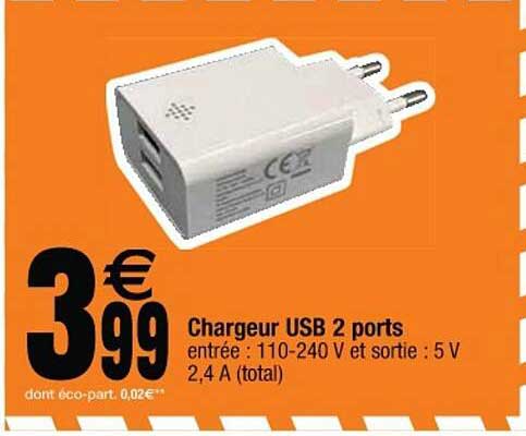 chargeur usb 2 ports