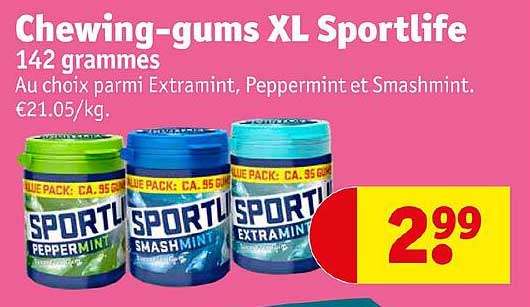chewing-gums xl sport life 142 grammes