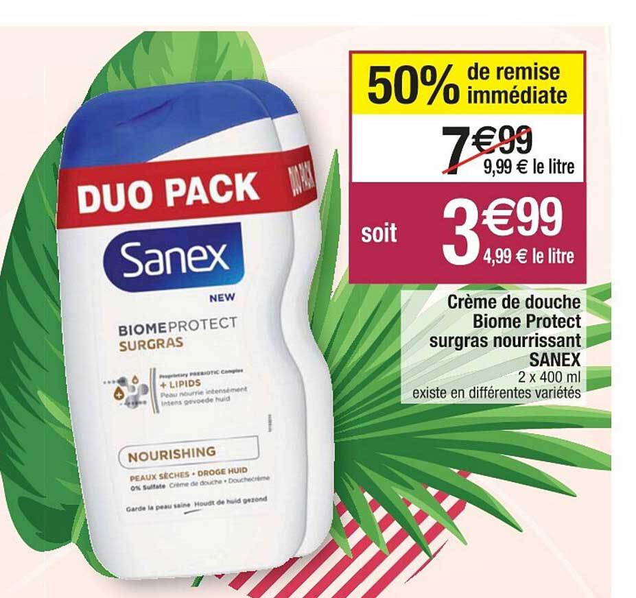 Crème De Douche Biome Protect Surgras Nourrissant Sanex