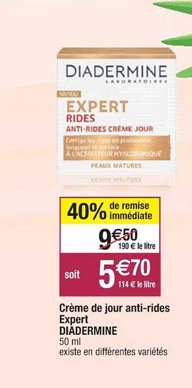 crème de jour anti-rides expert diadermine