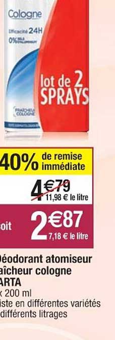 Déodorant Atomiseur Fraîcheur Cologne Varta