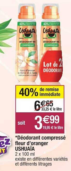 déodorant compressé fleur d'oranger ushuaïa