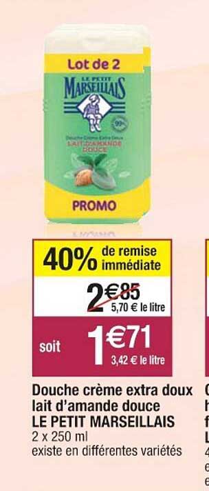 Douche Crème Extra Doux Lait D'amande Douce Le Petit Marseillais