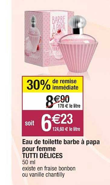 eau de toilette barbe à papa pour femme tutti délices