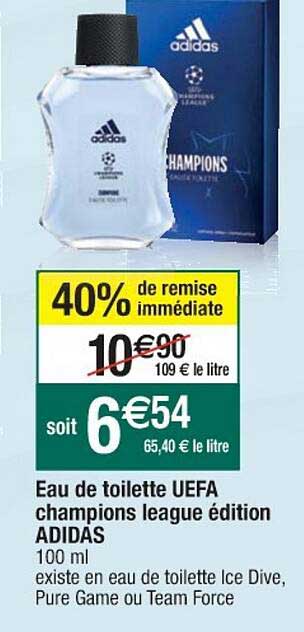eau de toilette uefa champions league édition adidas