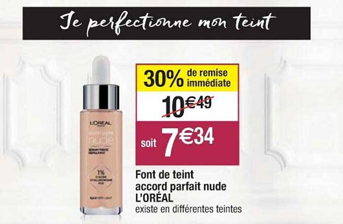 font de teint accord parfait nude l'oréal