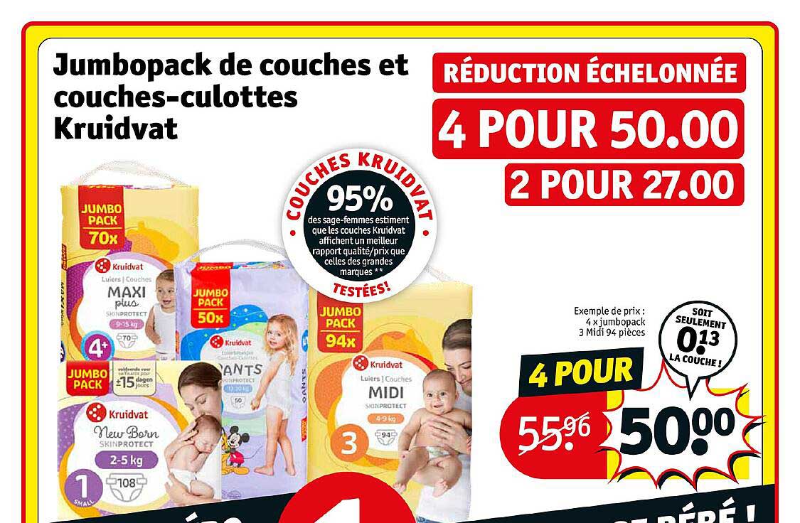 jumbo pack de couhes et couches-culottes kruidvat