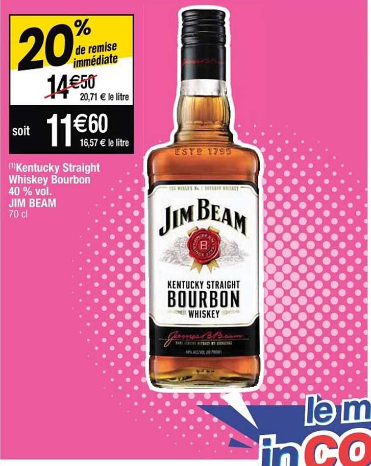 kentucky straight whiskey bourbon 40% vol. jim beam