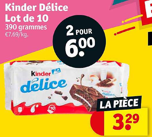 kinder délice lot de 10 390 grammes