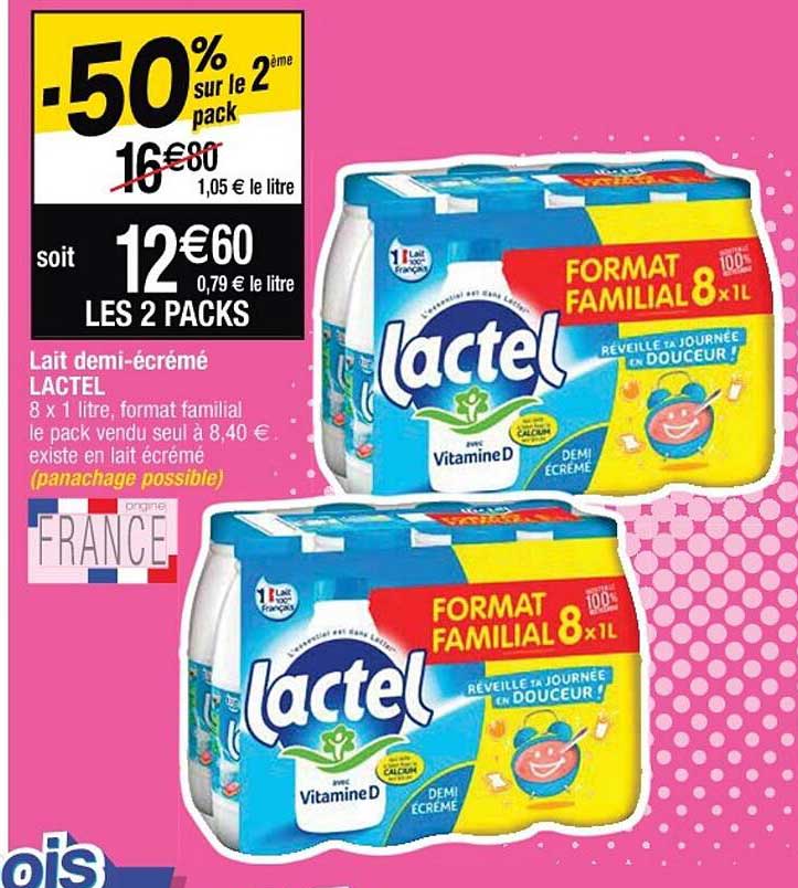 lait demi-écrémé lactel