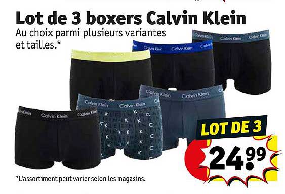 lot de 3 boxers calvin klein