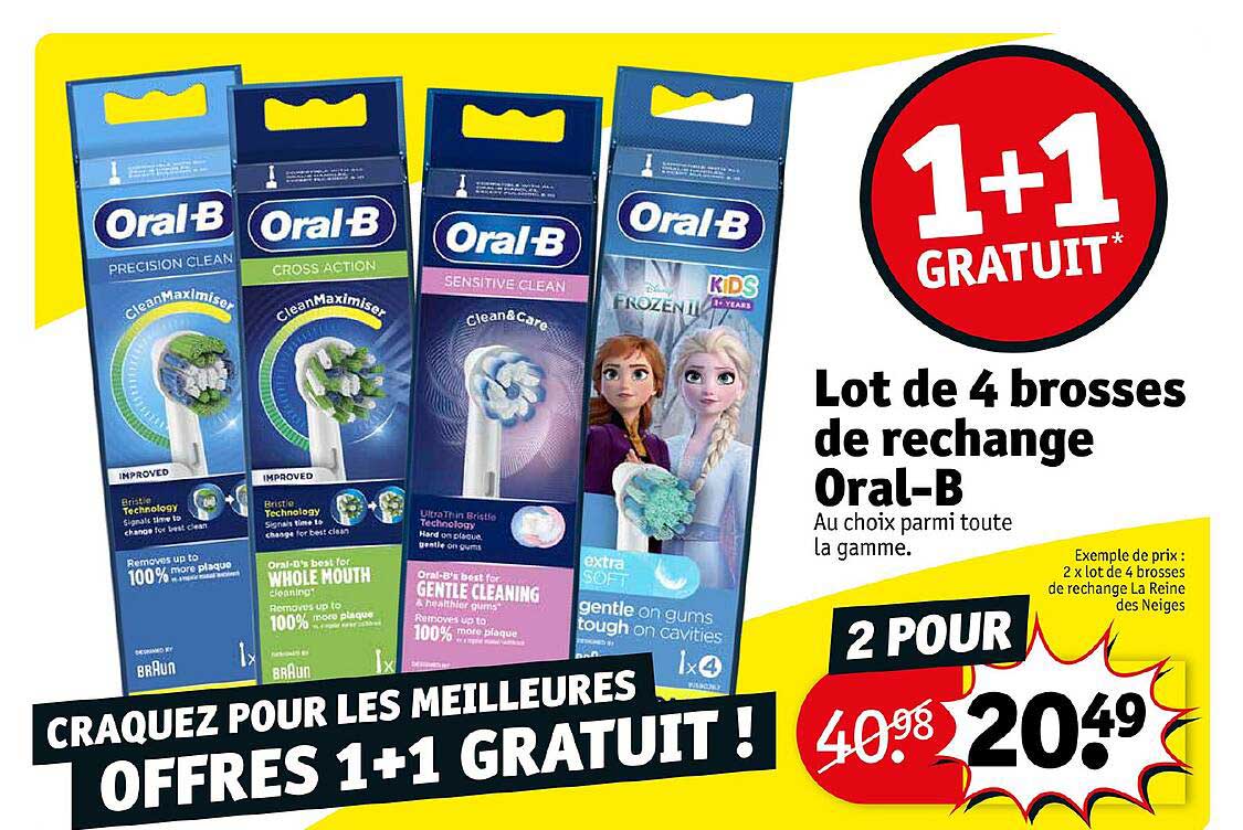 lot de 4 brosses de rechange oral-b
