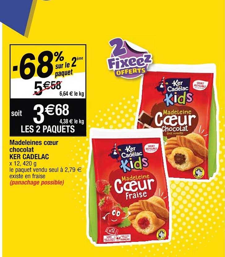 madeleines cœur chocolat ker cadelac