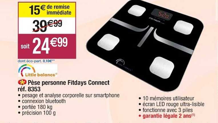 pèse personne fitdays connect little balance
