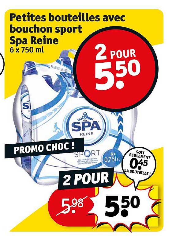 petites bouteilles avec bouchon sport spa reine