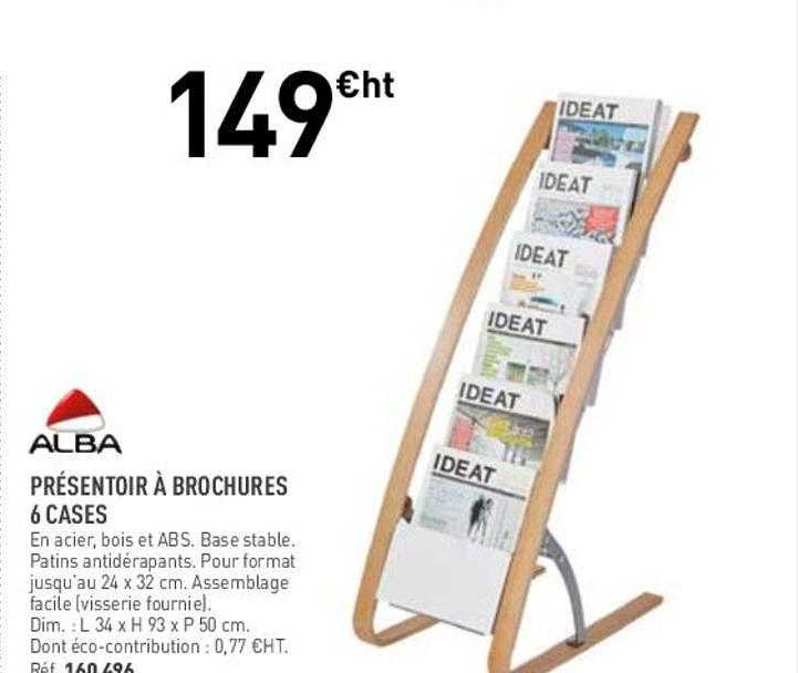 présentoir à brochures 6 cases alba