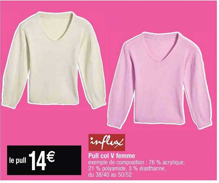pull col v femme influx