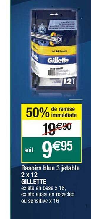 Rasoirs Blue 3 Jetable 2 X 12 Gillette