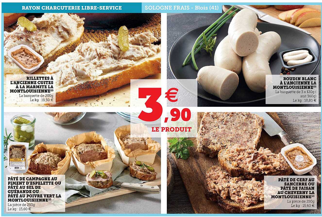 rillettes à l'ancienne cuites à la marmite la montlouisienne, pâté de campagne au piment d'espelette ou pâté au sel de guérande ou pâté au poivre vert la montlouisienne, pâté de cerf au sancerre