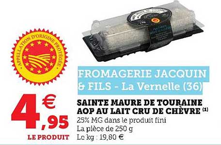 sainte maure de touraine aop au lait cru de chèvre