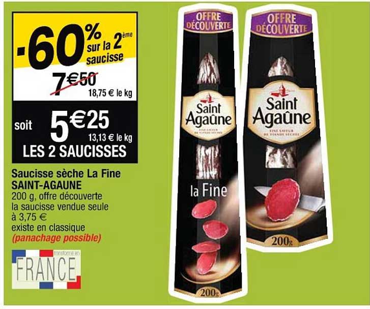 Saucisse Sèche La Fine Saint-agaûne