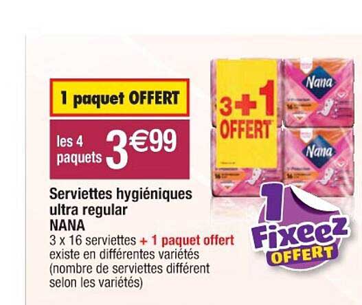 serviettes hygiéniques ultra regular nana