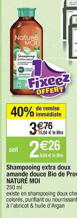 shampooing extra doux amande douce bio de provence naturé moi