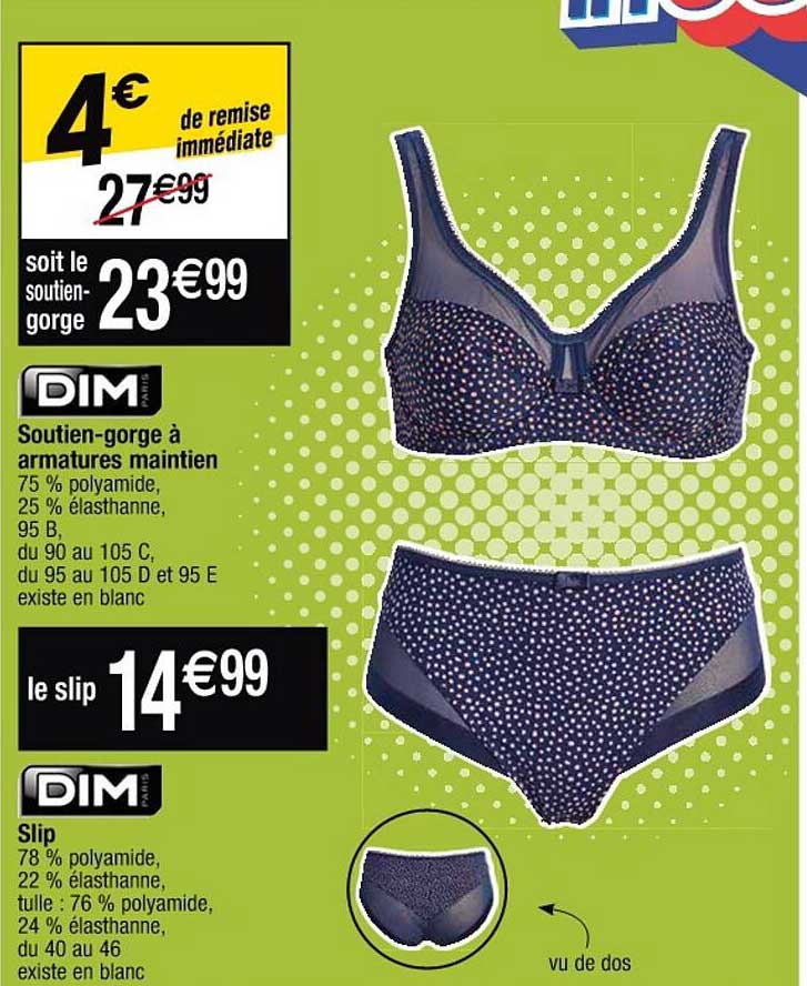 soutien-gorge à armatures maintien dim, slip dim