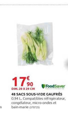 48 sacs sous-vide gaufrés foodSaver
