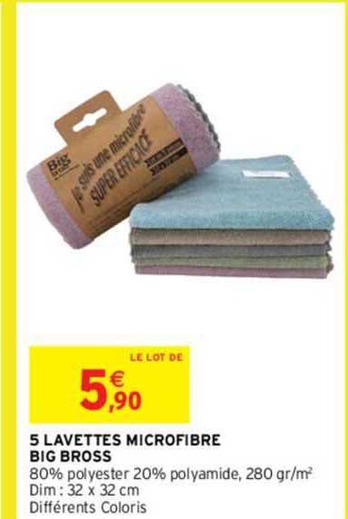5 lavettes microfibre big bross
