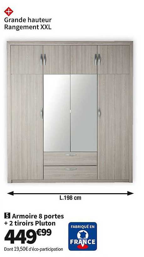 Armoire 8 Portes + 2 Tiroirs Pluton