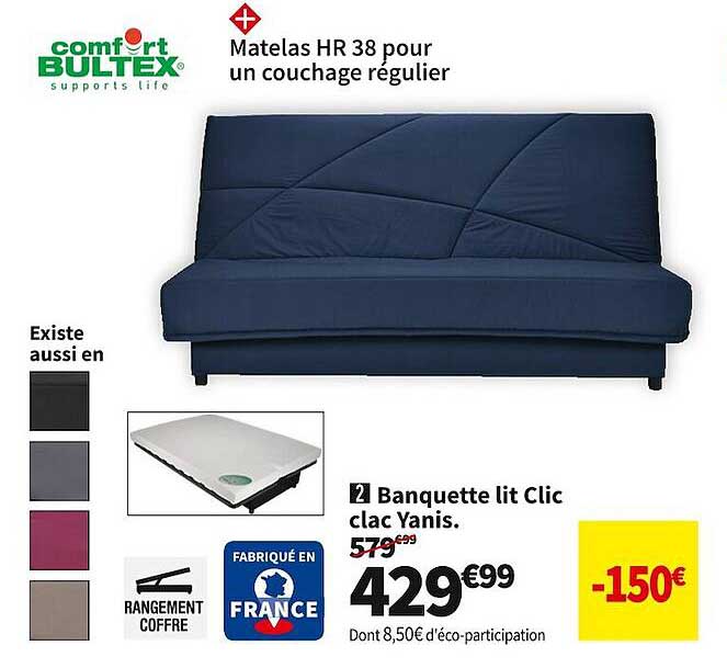 banquette lit clic clac yanis