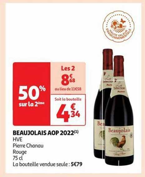 beaujolais aop 2022 hve pierre chanau rouge