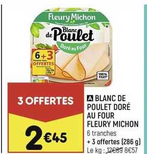 blanc de poulet doré au four fleury michon