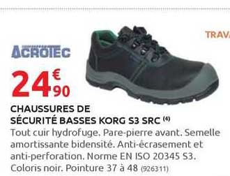chaussures de sécurité basses korg s3 src