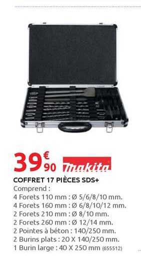 coffret 17 pièces sds+ makita