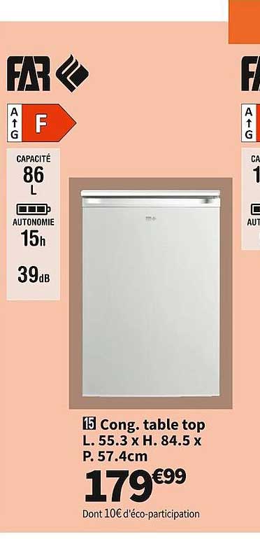 cong. table top far l. 55.3 x h. 84.5 x p. 57.4 cm