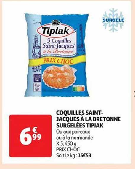 coquilles saint-jacques à la bretonne surgelées tipiak