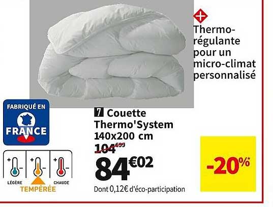 Couette Thermo'System 140 X 200 Cm