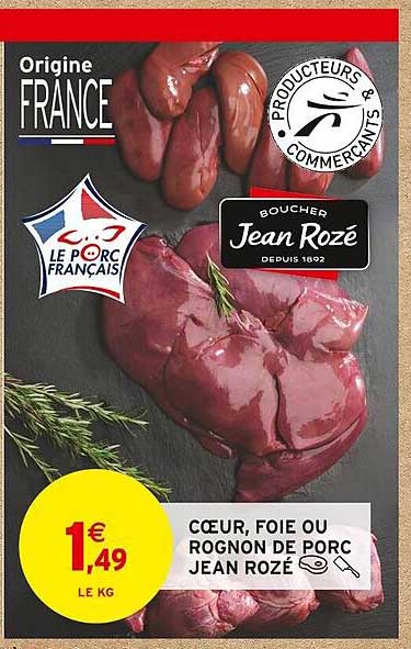 Cœur, Foie Ou Rognon De Porc Jean Rozé