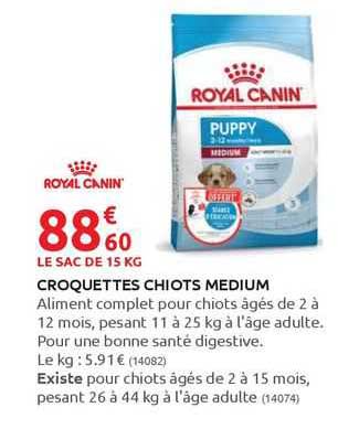 croquettes chiots medium royal canin