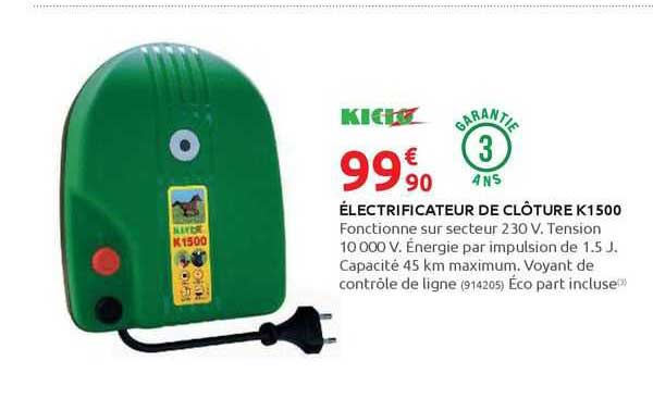 électrification de clôture k1500 kiclo
