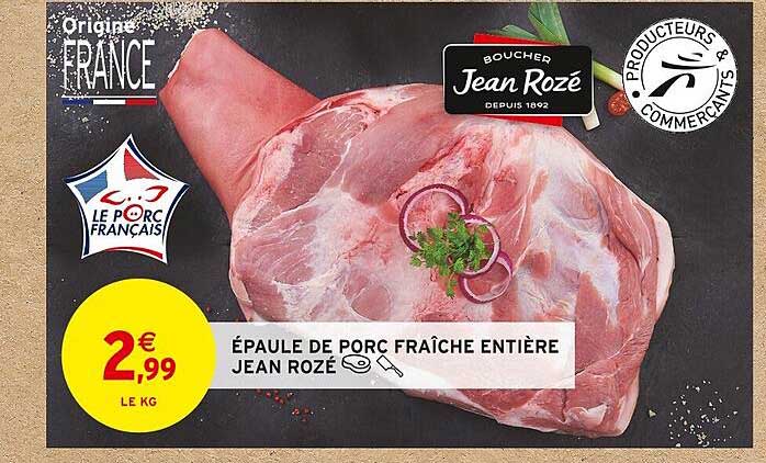 épaule de porc fraîche entière jean rozé