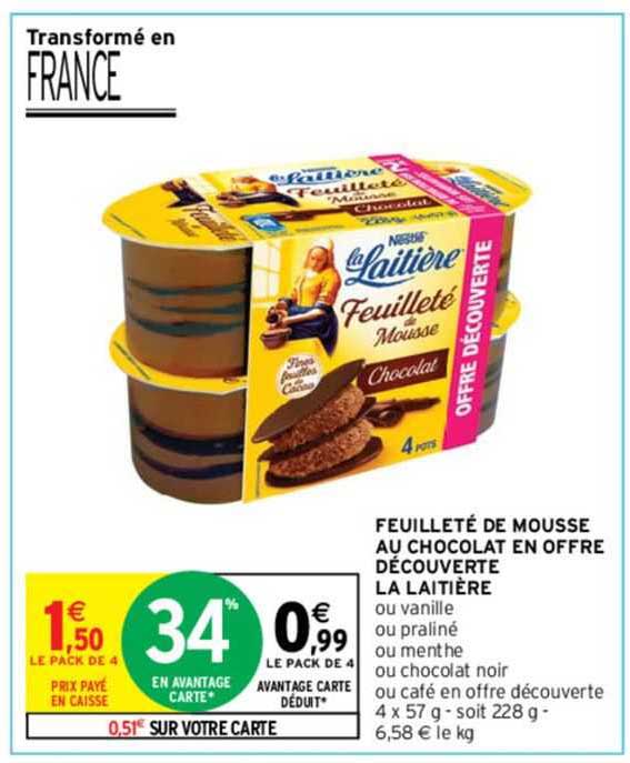 Feuilleté De Mousse Au Chocolat En Offre Découverte La Laitière