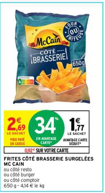 frites côté brasserie surgelées mc cain