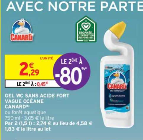 gel wc sans acide fort vague océane canard
